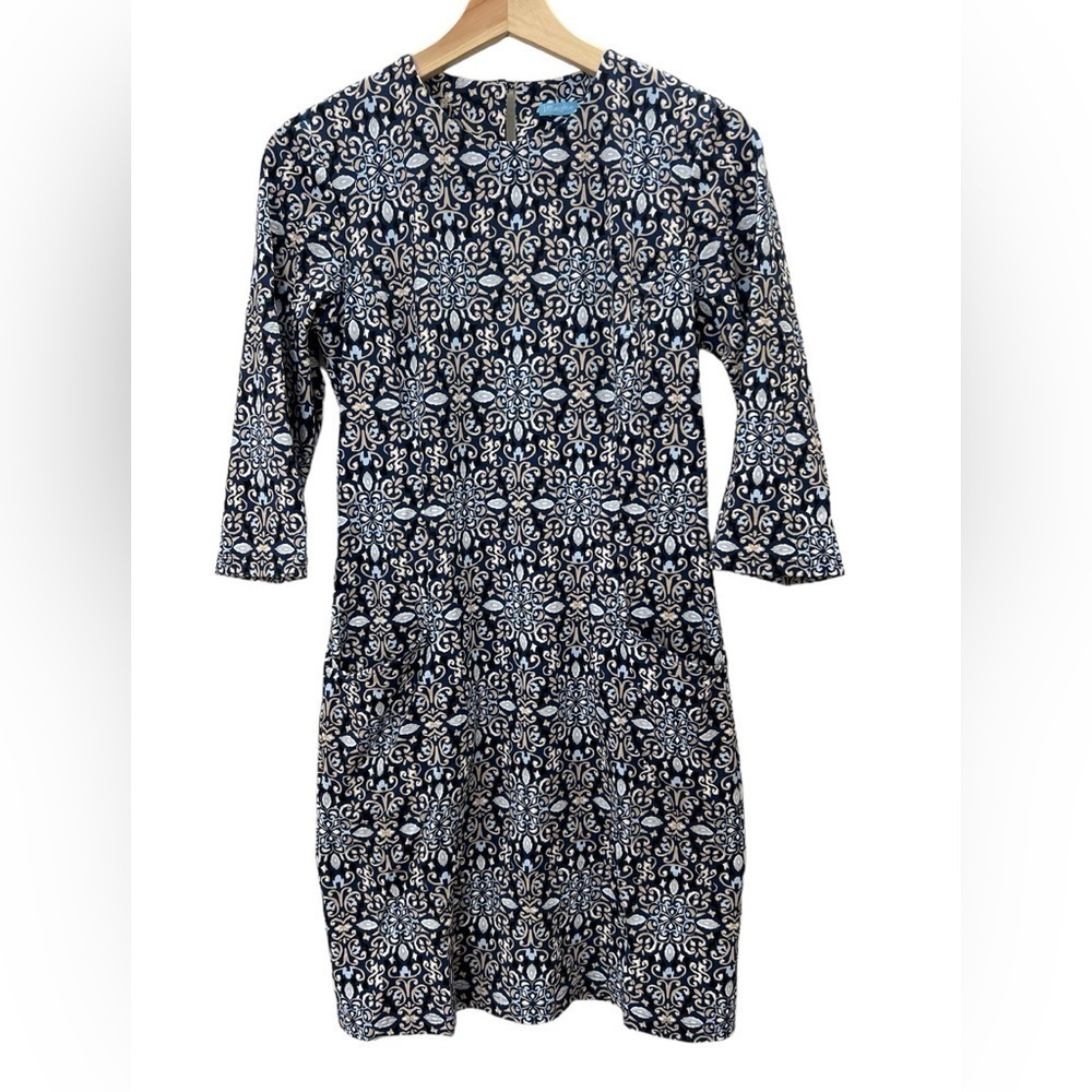J. MCLAUGHLIN Medallion Print Spandex Knee Length Dress Size Small